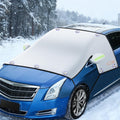 STORGENER Windshield Sun Shade, Car Windshield Snow Cover, 10 Magnets, 6 Straps, 4-Layer Protection, Car Windshield Cover with Side Mirror Protector