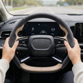 STORGENER Car Steering Wheel Cover, Premium Suede Ultra-Thin Non-Slip Grip for Men Women, Breathable Anti-Sweat Soft Wrap for Most Cars, Truck, SUV (Advanced Gray)