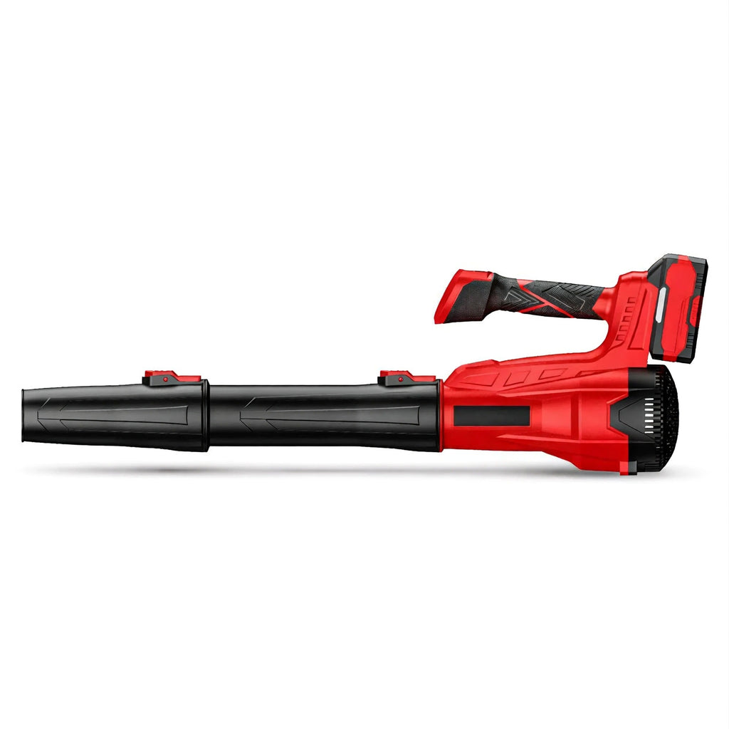 STORGENER Leaf Blower Cordless, 2 Battery and Charger, Handheld Electric Leaf Blower, Brushless Motor, 5000-28000 r/min, Lightweight, Removable, Red