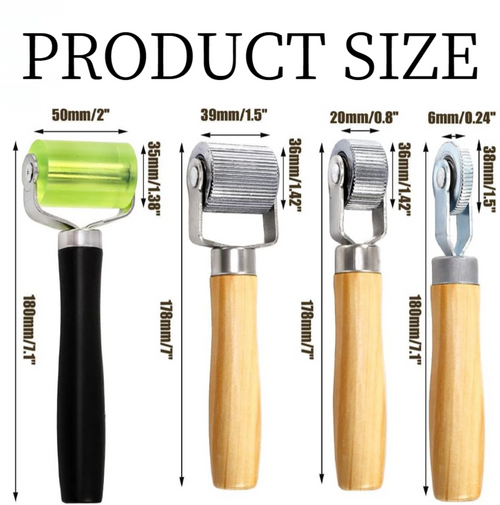 STORGENER 4-Piece Car Sound Deadening Roller Kit, Metal & Wood Handle Auto Insulation Application Tools, 6/20/40/50mm