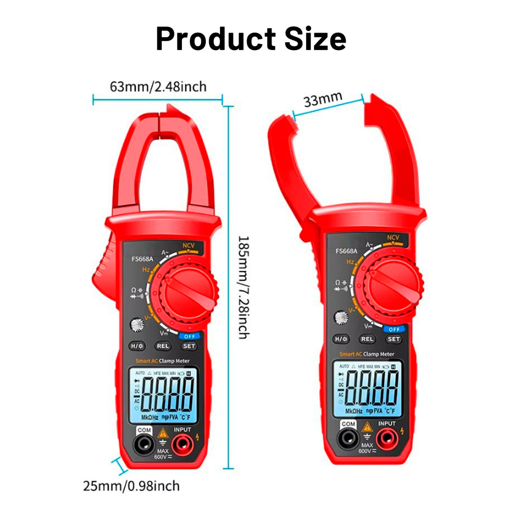 STORGENER Digital Clamp Meter Multimeter 4000 Counts Auto-ranging Amp Tester Measuring AC/DC Voltage & Current, Resistance, Capacitance, Frequency, Continuity, NCV Detection