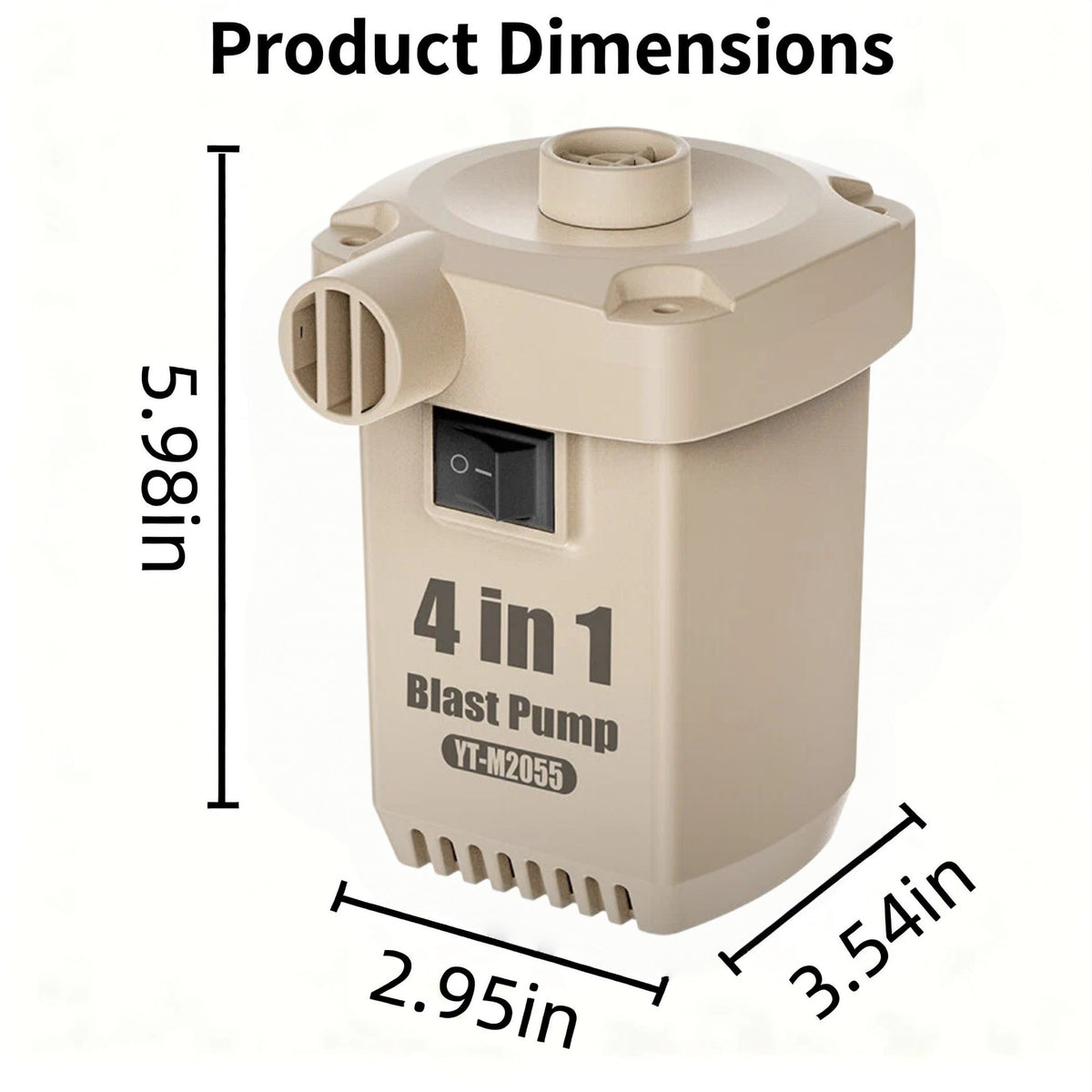 STORGENER Portable Air Pump, Mini Air Pump, Electric Type-C Rechargeable, Quickly Inflate Deflate, Sand-Colored