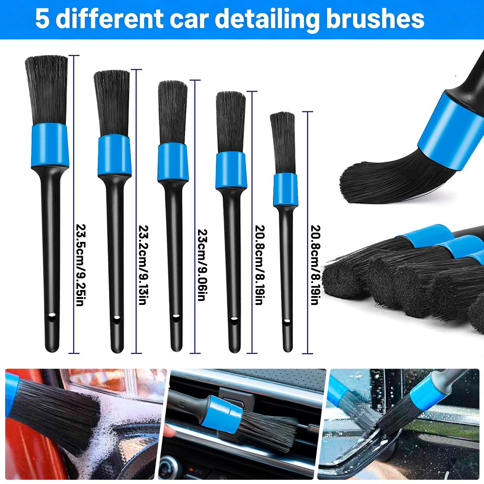30Pcs Car Detailing Kit, Car Detailing Brush Set, Car Wash Cleaning Kit,Storage Box Set,Car Windshield Cleaning Tool,Car Wash Brush kit for Interior Exterior Wheels