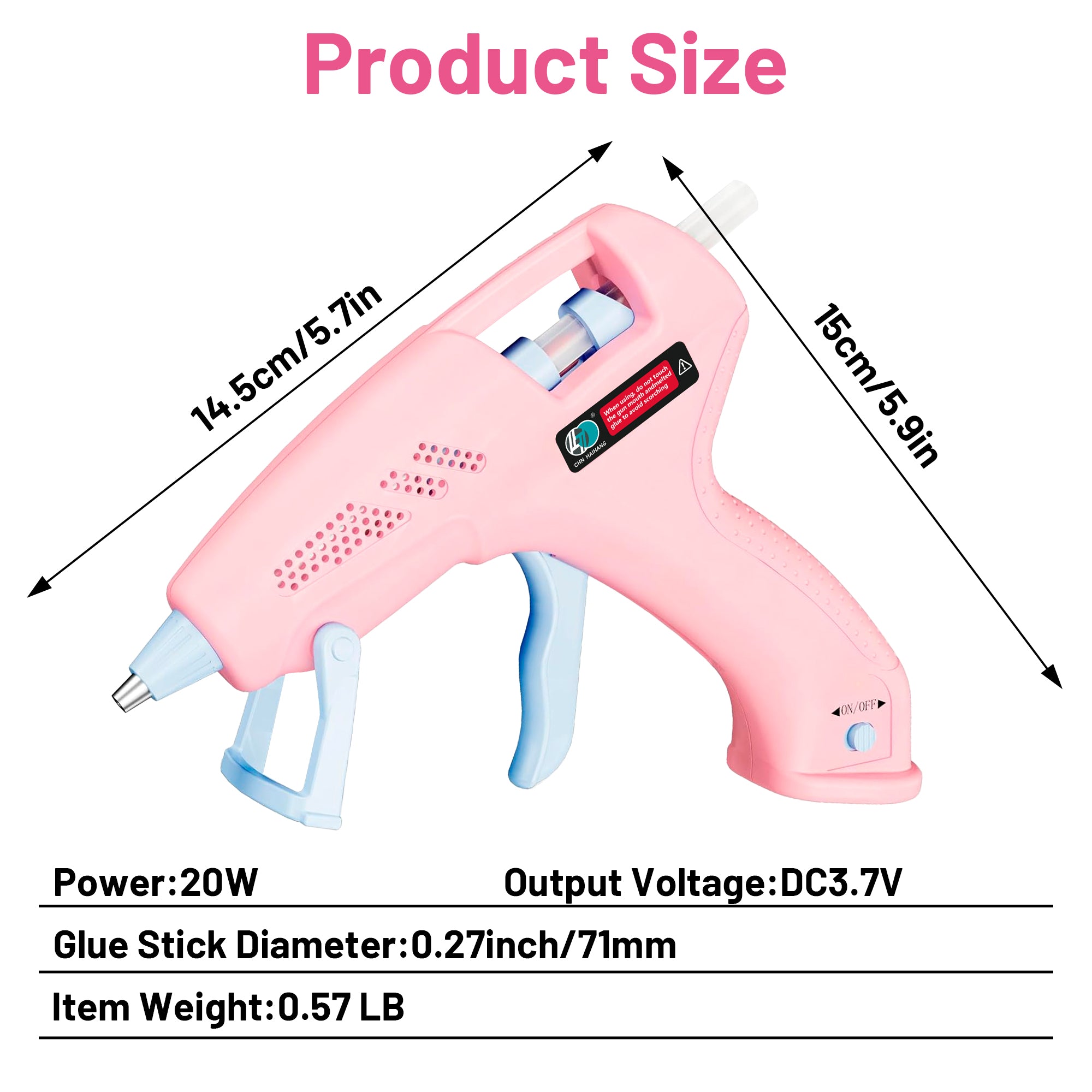 Hot Glue Gun Kit with 10 Glue Sticks, Fast Preheating Hot Melt, High Temp for School Crafts DIY Arts and Quick Home Repairs, 20W Pink