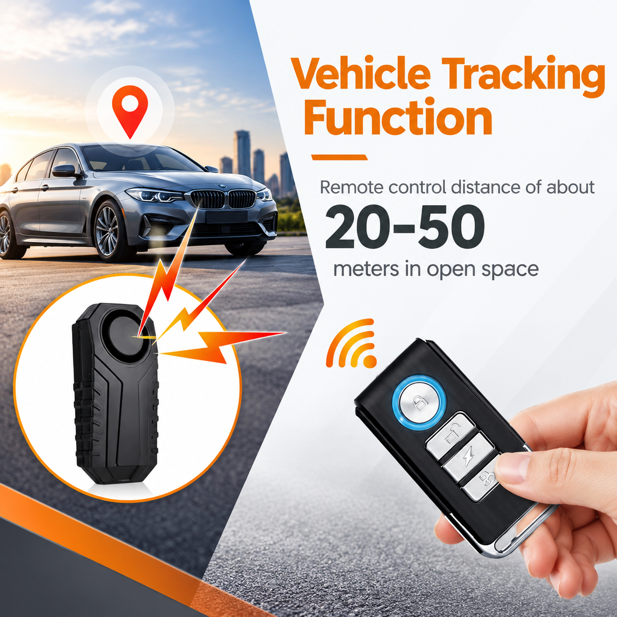 STORGENER Bike Alarm with Remote, Wireless Motion Sensor Anti-Theft Alarm for E-Bikes, Motorcycles, and Scooters, 113dB Loud Siren, Adjustable Sensitivity, Easy Installation