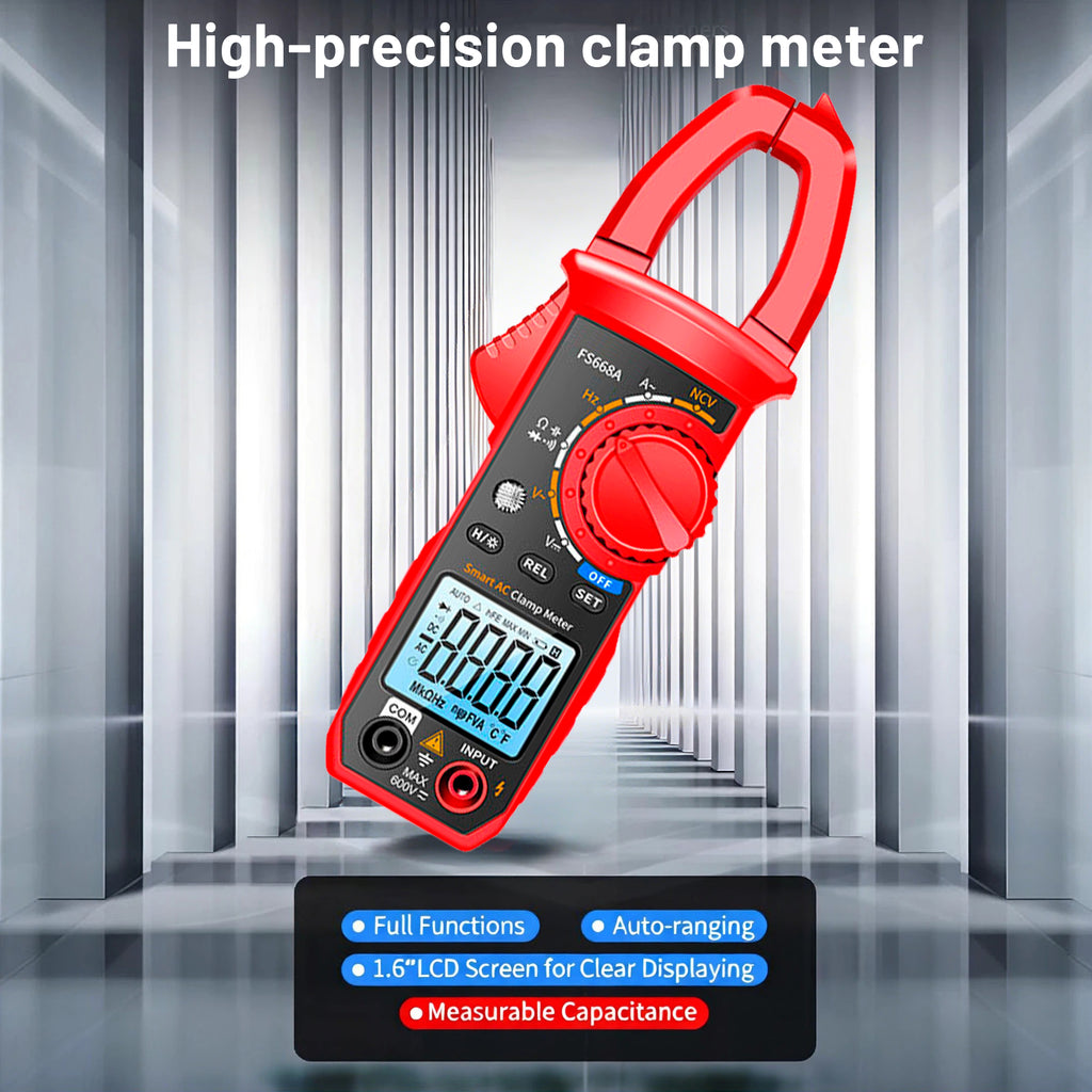 STORGENER Digital Clamp Meter Multimeter 4000 Counts Auto-ranging Amp Tester Measuring AC/DC Voltage & Current, Resistance, Capacitance, Frequency, Continuity, NCV Detection