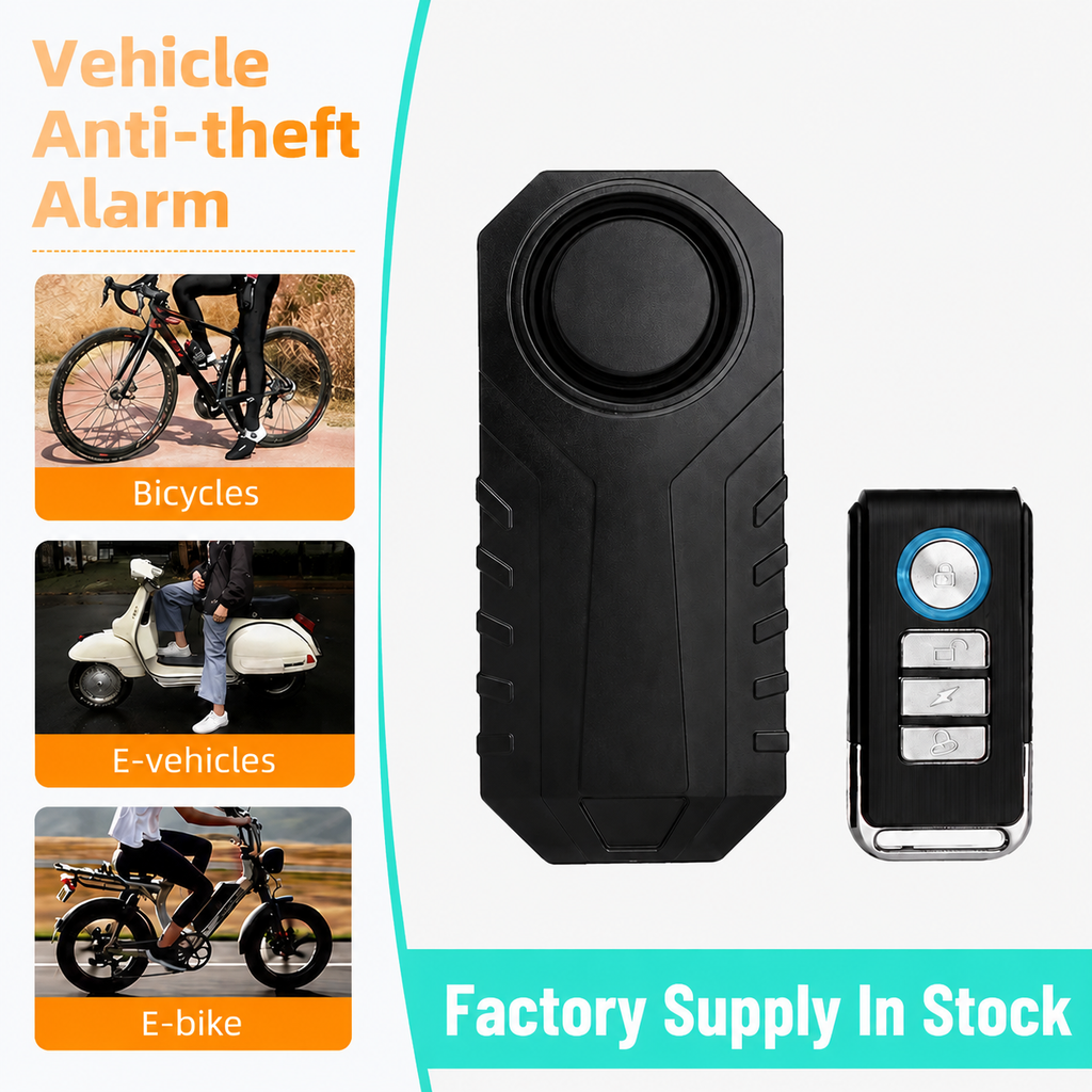 STORGENER Bike Alarm with Remote, Wireless Motion Sensor Anti-Theft Alarm for E-Bikes, Motorcycles, and Scooters, 113dB Loud Siren, Adjustable Sensitivity, Easy Installation