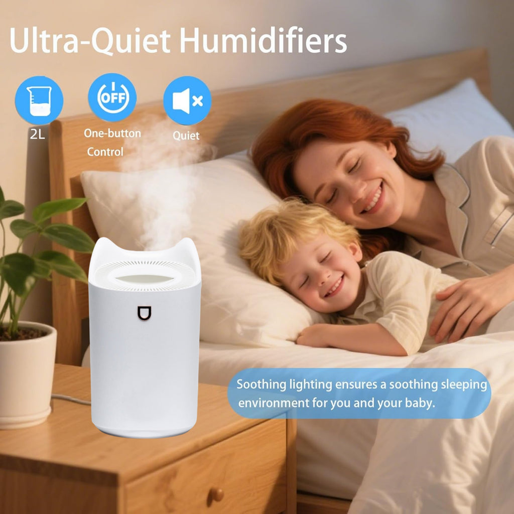 STORGENER 4L Humidifier for Bedroom, Small Cute Cat Shape Cool Mist Humidifier with LED Color Light, Aromatherapy Tray, Quiet Ultrasonic Humidifier for Home Office Baby, Pink