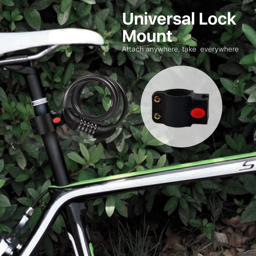 STORGENER Bike Lock Combination, 5-Digit Resettable Bicycle Cable Lock 120cm, Anti-Theft Steel Wire Lock with Mounting Bracket for Bike, Scooter, and E-Bike, Keyless Security