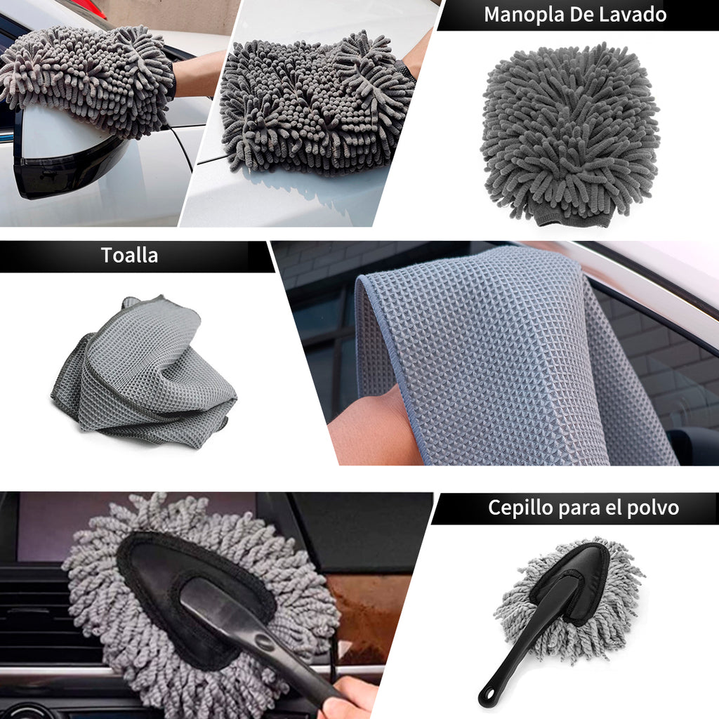 STORGENER 28Pcs Car Detailing Kit, Car Cleaning Kit, Inside Windshield Cleaning Kit, Professional Car Care Kit for Interior Exterior Wheels, Gray