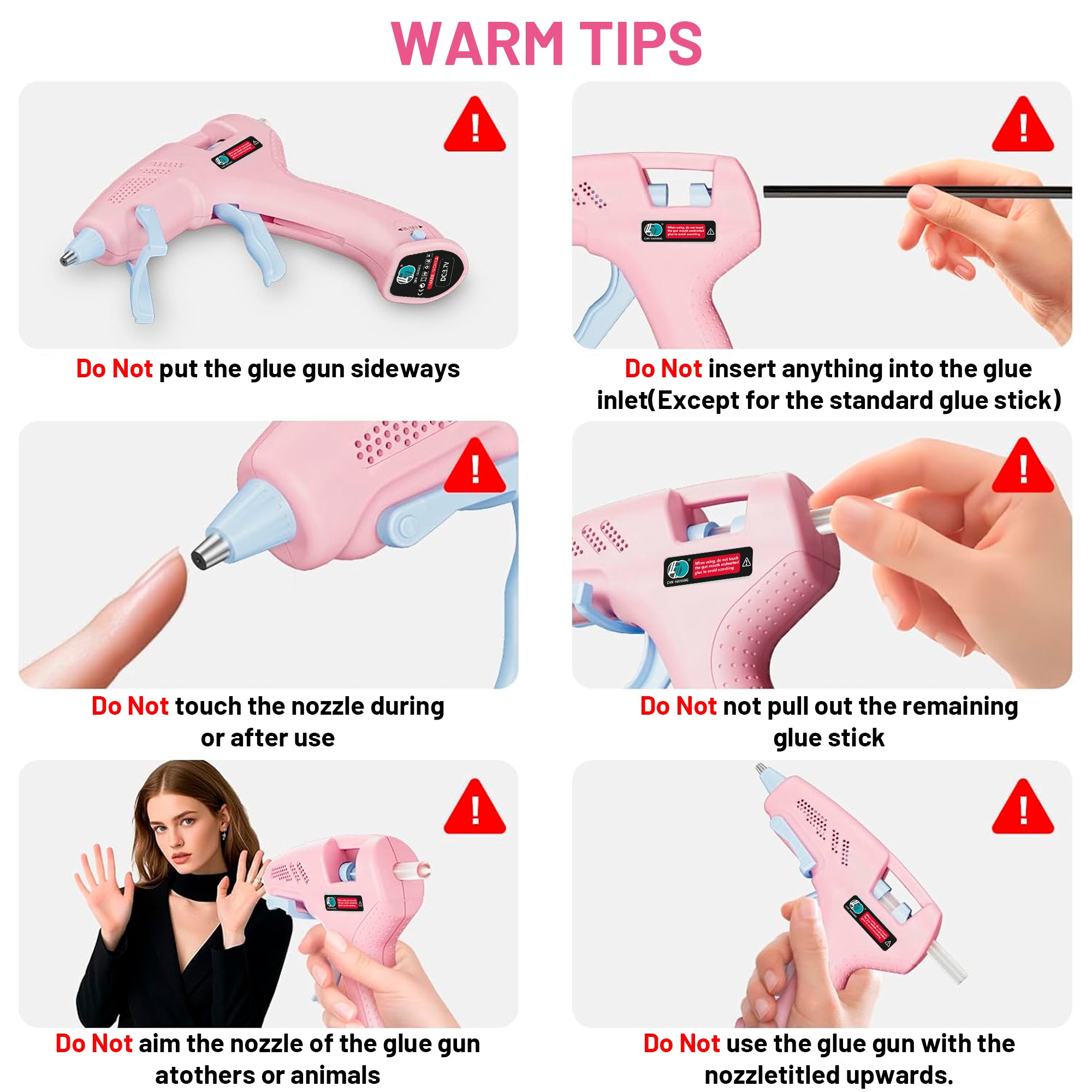 Hot Glue Gun Kit with 10 Glue Sticks, Fast Preheating Hot Melt, High Temp for School Crafts DIY Arts and Quick Home Repairs, 20W Pink