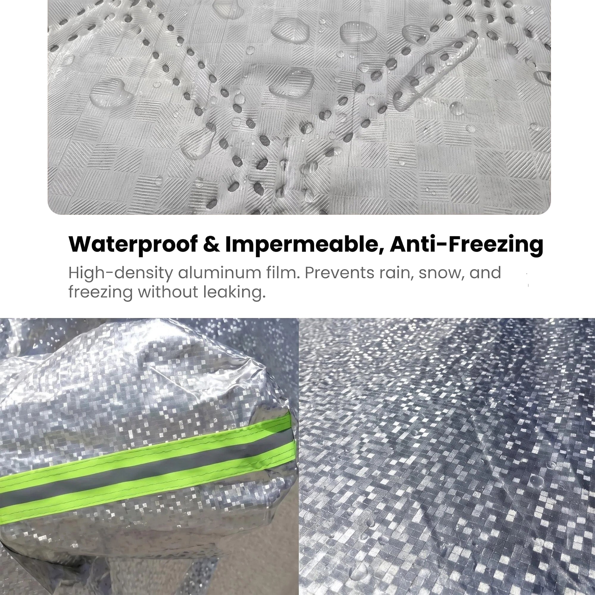 STORGENER Silver Magnetic Windshield Sun Shade, Car Windshield Snow Cover, 4-Layer Protection, Snow Cover with Side Mirror Protector for Most Cars