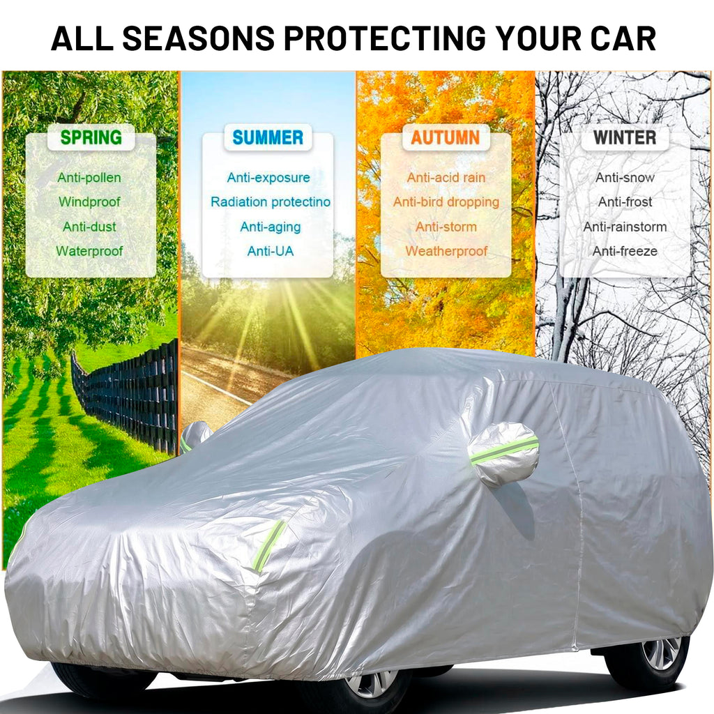 STORGENER Car Cover Waterproof Heavy Duty All Weather Protection Snow Anti-UV Windproof Outdoor Full Car Cover（for SUV Car Size:191''L x 75''W x 73''H）