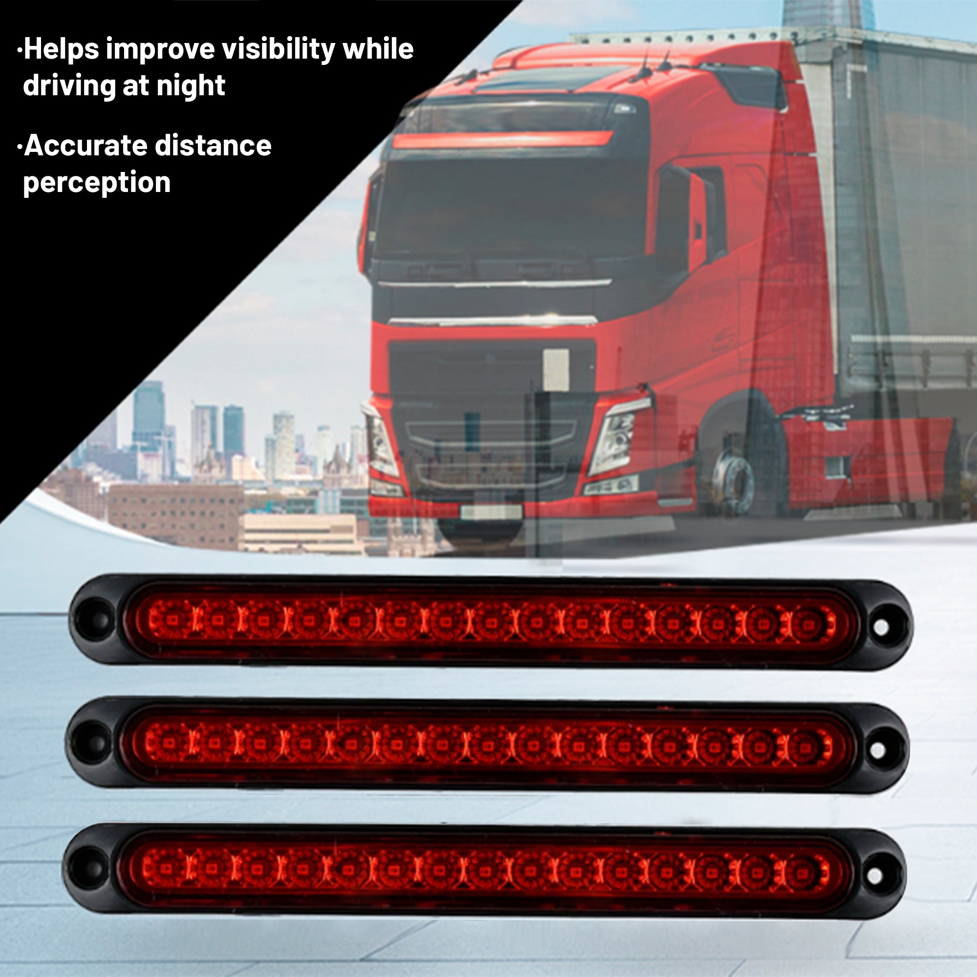 STORGENER Trailer Lights, LED Trailer Lights, 15 LED High Mounted Brake Tail Light, for Trailer Truck Camper Minivans Pickup RV