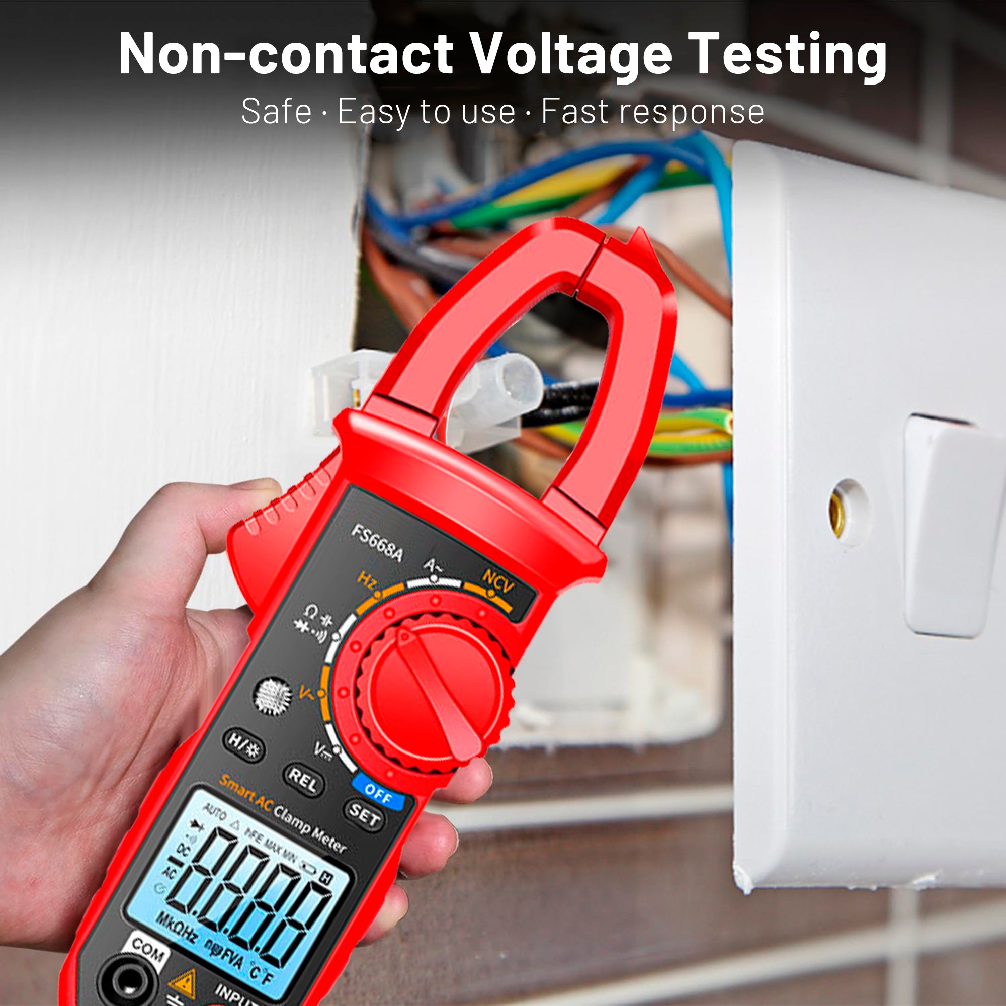 STORGENER Digital Clamp Meter Multimeter 4000 Counts Auto-ranging Amp Tester Measuring AC/DC Voltage & Current, Resistance, Capacitance, Frequency, Continuity, NCV Detection