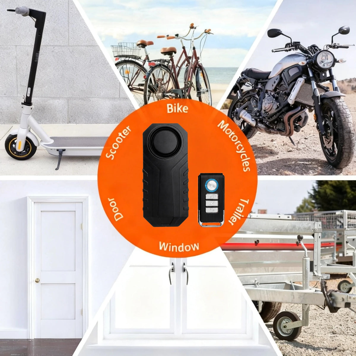 STORGENER Bike Alarm with Remote, Wireless Motion Sensor Anti-Theft Alarm for E-Bikes, Motorcycles, and Scooters, 113dB Loud Siren, Adjustable Sensitivity, Easy Installation