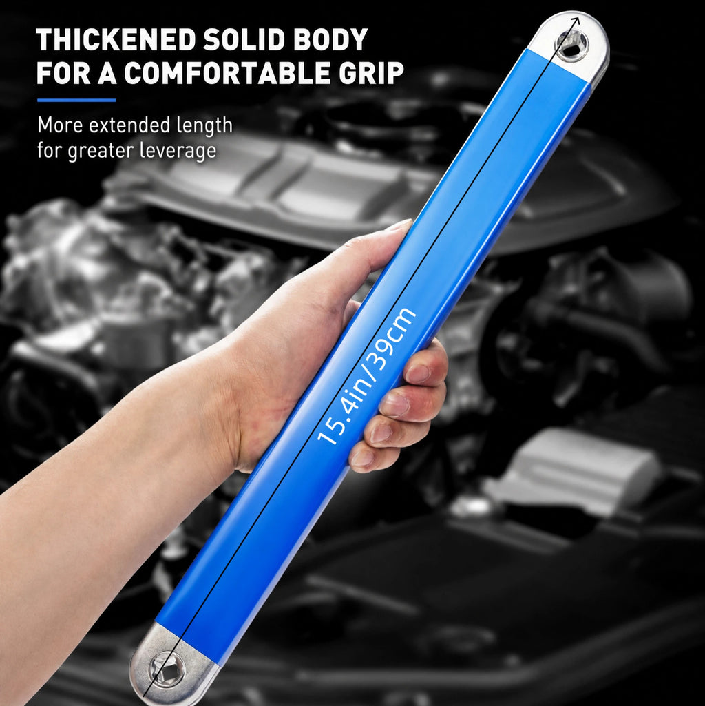 STORGENER Offset Extension Wrench, 4-Piece Adapter Set for Impact Wrench, Dual-Head Ratcheting Wrench for Car Repair, Home DIY, High Torque, Blue