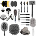 STORGENER 28Pcs Car Detailing Kit, Car Cleaning Kit, Inside Windshield Cleaning Kit, Professional Car Care Kit for Interior Exterior Wheels, Gray