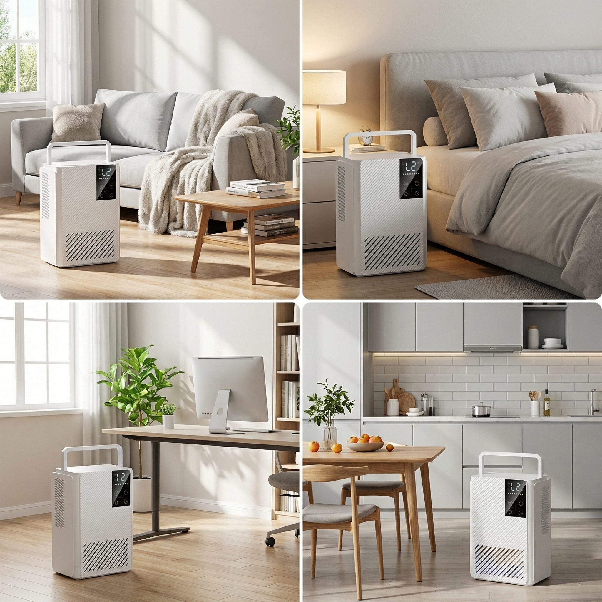 STORGENER Dehumidifier for Home, 500 Sq.Ft, 2L Large Tank, Sleep Mode - Fast Moisture Removal for Bathroom, Bedroom, Kitchen, RV (White)